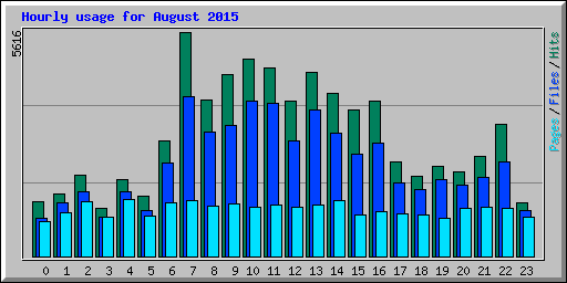 Hourly usage for August 2015
