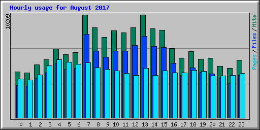 Hourly usage for August 2017
